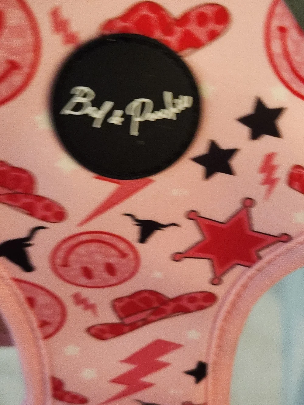 Pink  Harness - Cute Smiley & Star Print》 New XL